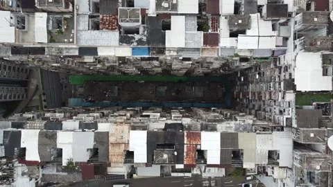 Aerial Top Down View of Monster Building, Quarry Bay, Hong Kong Stock Footage 270356151