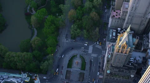 Aerial top down view of New York City Stock Footage 40428810