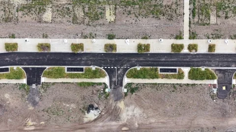 Aerial top down view of new road construction site Video stock 342328272