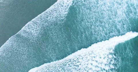 Aerial top down view of ocean waves The Concept of natural patterns Stock Footage 334731880