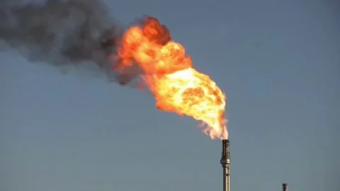 Aerial top down view over oil refinery or chemical factory and power plant wi Stock Footage 256676423