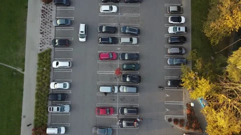 Aerial Top Down View of Parking lot Stock Footage 272814776