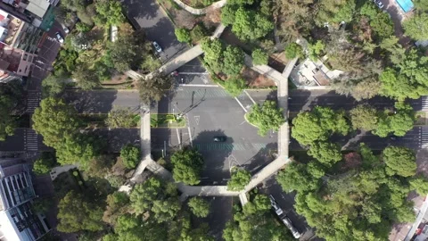 Aerial top down view of a pedestrian bridge Stock Footage 133863792