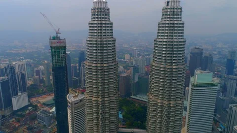 Aerial top down view of PETRONAS Stock Footage 122448951