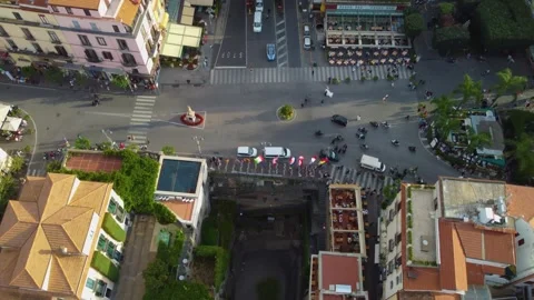 Aerial top down view of piazza tasso in sorrento italy 動画素材 344746249