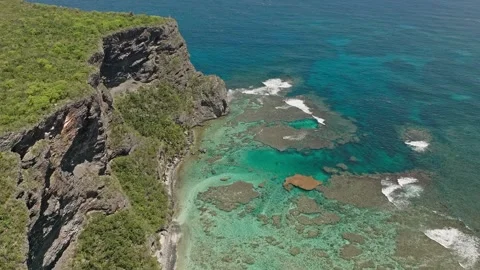 Aerial top down view of Playa Fronton be... | Stock Video | Pond5