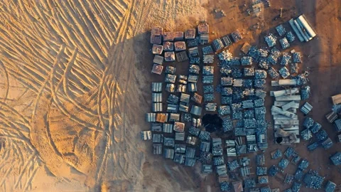 Aerial top down view of a prepared plot of land (developable site) for building Stock Footage 137115153