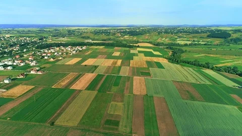 An aerial top down view of rich beautiful mansions in countryside area with vast Stock Footage 127169012