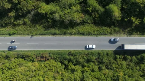 Aerial top down view of the road Stock Footage 94981744
