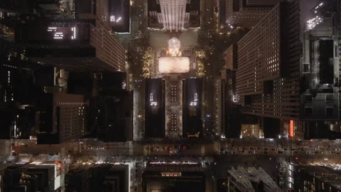 Aerial Top Down View Rockefeller Center Christmas Tree 6K LOG@24FPS Vídeos de archivo 229915690