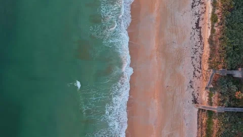 Aerial Top-Down View of Saint Augustine Beach with Boardwalks Stock Footage 333725191