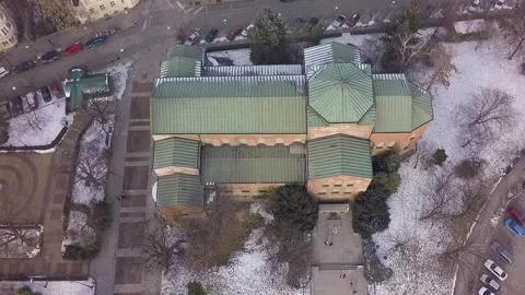 Aerial top down view of saint sophia church in sofia bulgaria Vidéo 347667195