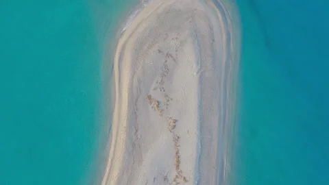Aerial top down view of sandy Possidi Cape, Greece Stock Footage 264001599