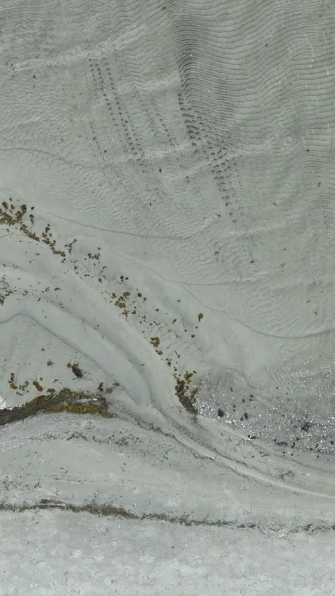Aerial Top Down View Of Sandy Beach Textures And Ripples Stock Footage 342289886
