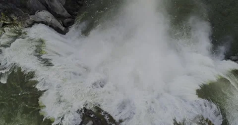 Aerial Top-Down View of Shoshone Falls Waterfall with Rising Mist Stock Footage 331800553
