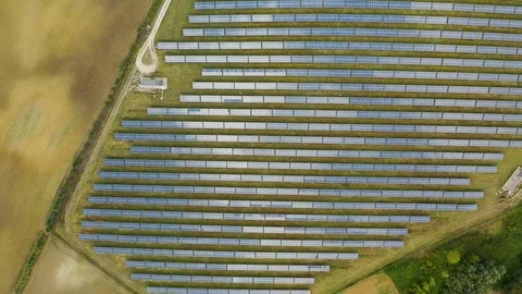 Aerial top down view of a solar power station Stock Footage 118295752