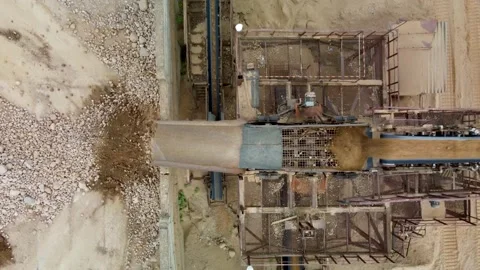 Aerial top-down view of sorting net and conveyour belt Stock Footage 170388260