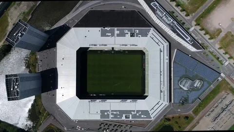 Aerial top down view of stadium 4k Stock Footage 93104943
