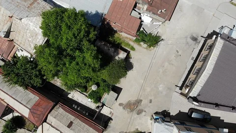 Aerial Top Down view on Streets in Armenia. City of Gyumri Stock Footage 111848527