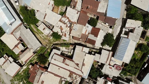 Aerial Top Down view on Streets in Armenia. City of Gyumri Stock Footage 111947063