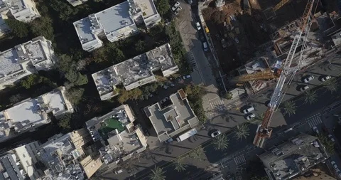 Aerial top down view of Tel Aviv residential district, Israel. Stock Footage 87479604