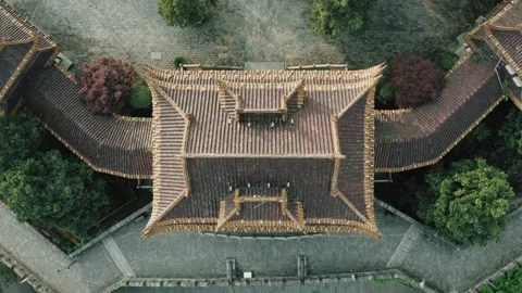 Aerial Top Down View of Tianxin Pavillion Stock Footage 167249873