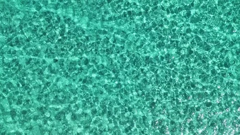 Aerial top down view of turquoise sea water. One of the beaches on Sardinia Video stock 278812051
