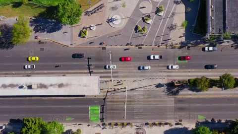 Aerial Top Down View Of Urban Traffic Stock Footage 337066353