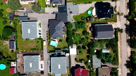 Aerial top down of village of Thyrow Brandenburg during an summer day Vídeo Stock 249522601