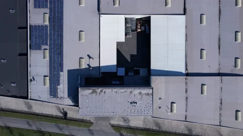 Aerial top down warehouse Stock Footage 171030906