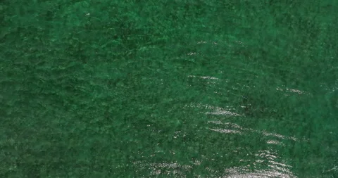 Aerial Top Lockdown Slow Motion Shot Of Full Frame Of Turquoise Sea On Sunny Day Stock Footage 229959266