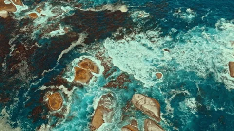 Aerial Top Shot with waves Stock Footage 283492275