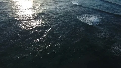 Aerial top of view of breaking waves, Martinique Stock Footage 82657244