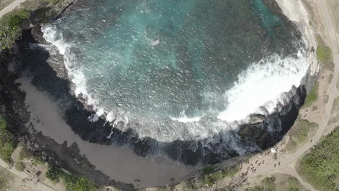 Aerial top view of broken beach in nusa penida indonesia Stock Footage 113119722