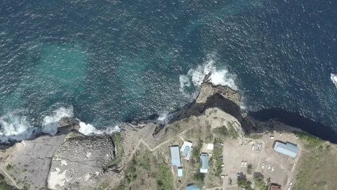 Aerial top view of broken beach in nusa penida indonesia Stock Footage 113119795