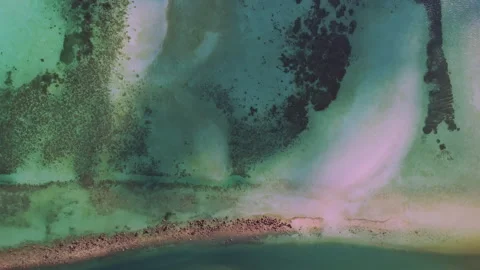 Aerial Top View of Clear Shallow Water and Seabed Texture 動画素材 333661878