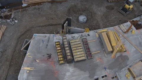 Aerial top view of the construction site build new apartments  in Switzerland Stock Footage 120870212