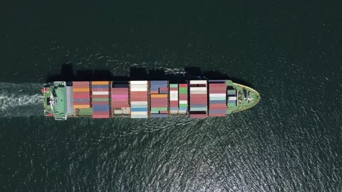 Aerial top view container ship, shipping or transportation concept background. 스톡 동영상 190456518