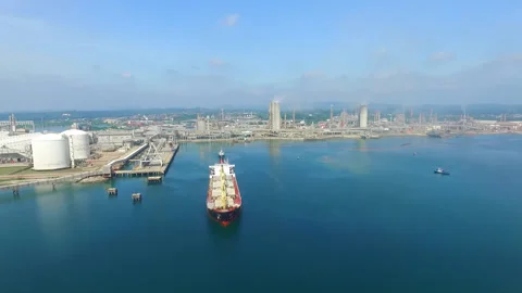 Aerial top view container ship, shipping or transportation concept Stock Footage 221533869