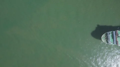Aerial top view container ship Stock Footage 241117109