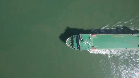 Aerial top view container ship Stock Footage 241117401