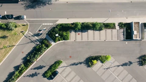 Aerial top view of an empty parking lot Видео 300199503