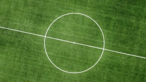 Aerial top view of empty soccer field with running tracks Stock Footage 245718227