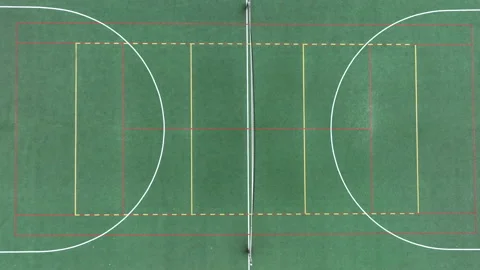 Aerial Top View Of Green Multi Sport Outdoor Court Stock Footage 337728250