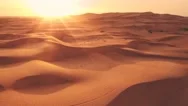 Aerial. Top View Of Huge Desert At The Sunset Or Sunrise In Uae. Stock Footage