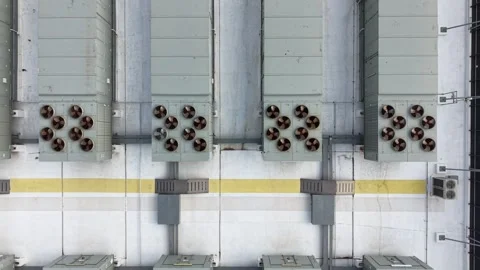 Aerial top view of HVAC system on a building roof Stock Footage 340503300