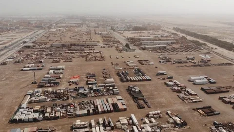 AERIAL. Top view of indusrtry zone at UAE Stock Footage 102369641