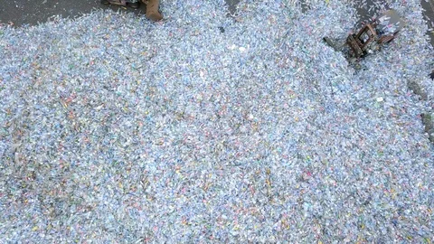 Aerial top view  large garbage pile 库存影片 92663494