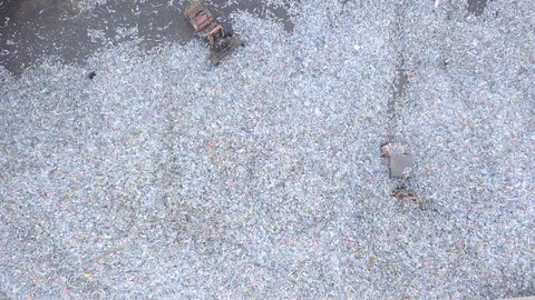 Aerial top view  large garbage pile Stock Footage 92663857
