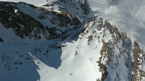 Aerial Top View of the Mountain in European Alps. Drone Footage of Switzerland. Stock Footage